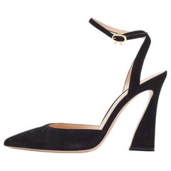 Gianvito Rossi Black Suede Slingback Pumps Size 39