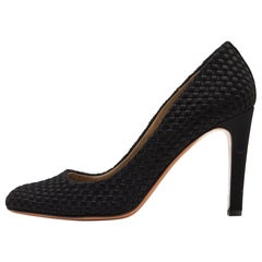 Valentino Black Woven Leather Pumps Size 37