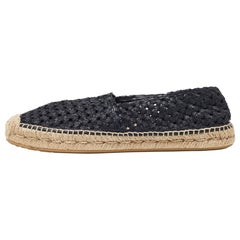 Dolce & Gabbana Blue Woven Leather Espadrille Flats Size 40