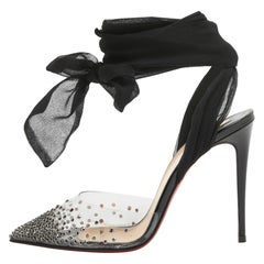 Christian Louboutin Black PVC and Chiffon Miragirl Pumps Size 36