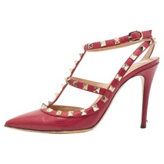 Valentino Roter Leder Rockstud  Pumps Größe 38