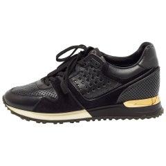 Louis Vuitton Black Leather and Mesh Run Away Sneakers Size 39