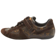 Louis Vuitton Brown Monogram Canvas and Leather Speeding Velcro Sneakers Size 37