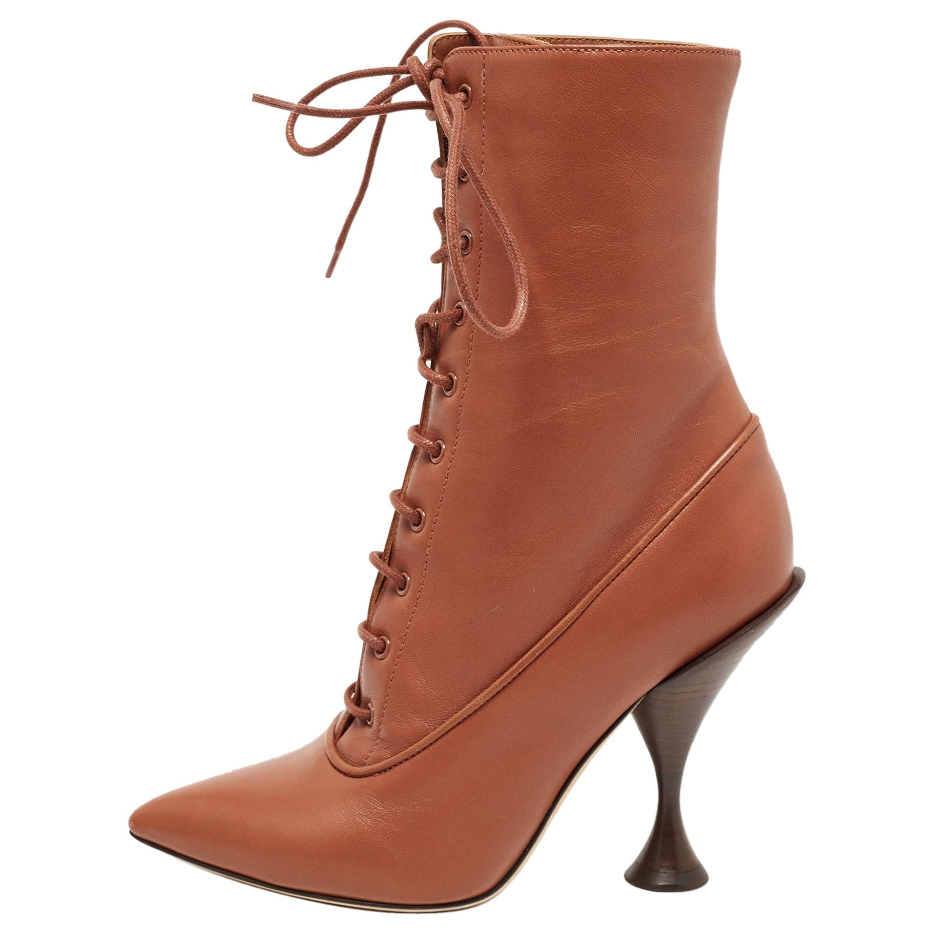 Burberry - Bottes à lacets en cuir Brown - Taille 36