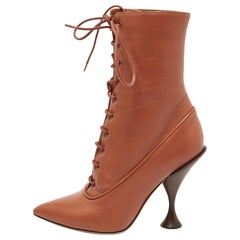 Burberry Stivali in pelle marrone con lacci Taglia 36