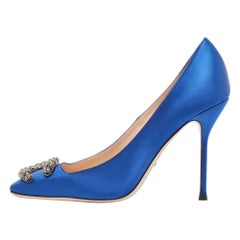 Gucci Blue Satin Dionysus Pumps Size 39