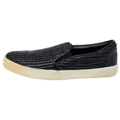 Burberry Black Woven Raffia Slip On Sneakers Size 41
