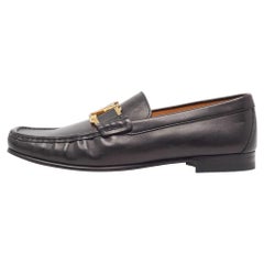 Louis Vuitton Black Leather Ribbon Monte Carlo Slip On Loafers Size 40.5