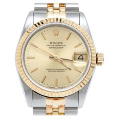 Rolex Champagne 18k Gold Stainless Datejust 68273 Women's Wristwatch 31 mm