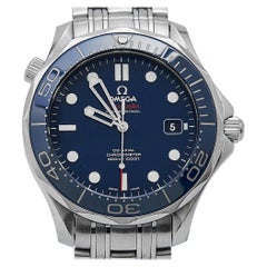 Omega Blue Stainless Steel Seamaster 212.30.41.20.03.001 Men's Wristwatch 41 mm