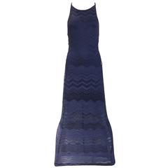 90s Ferre navy blue knit dress