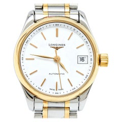 Longines White 18k Yellow Gold L2.128.5.12.7 Women's Wristwatch 25.5 mm