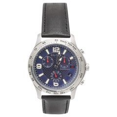 Gucci Blue Stainless Steel Leather G-Timeless YA126223 Men's Wristwatch 44 mm