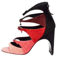 Pierre Hardy Multicolor Suede Ankle Strap Sandals Size 38