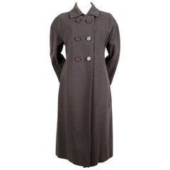 Yves Saint Laurent haute couture charcoal wool coat, 1960s