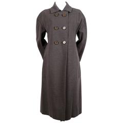 1960's YVES SAINT LAURENT haute couture charcoal wool coat 1