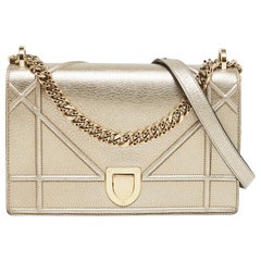 Dior Gold Leather Medium Diorama Flap Shoulder Bag