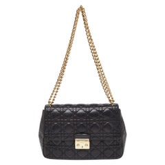 Dior Black Cannage Leather Medium Miss Dior Flap Chain Shoulder Bag