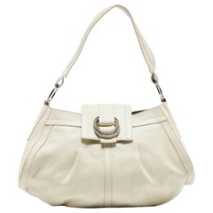 Bvlgari Off White Leather Chandra Shoulder Bag