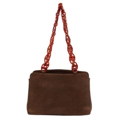 Dior Brown Nubuck Leather Vintage Shoulder Bag