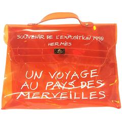 Vintage Hermes a rare clear orange vinyl Kelly bag Japan Limited Edition, 1998.