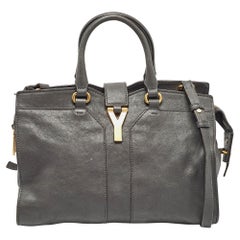 Saint Laurent Tote piccola Cabas Chyc in pelle grigia