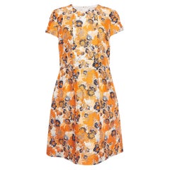 Boss By Hugo Boss Orange Floral Print Silk Mini Dress M