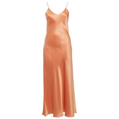 Racil Pastel Orange Silk Satin Maxi Slip Dress Dress S