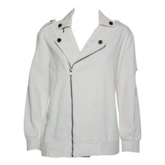 Du Mishmash Cream Denim Embellished Detail Jacket M