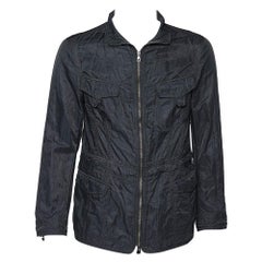 Emporio Armani Mitternachtsblaue Utility-Jacke aus Baumwolle M