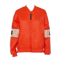 P.E Nation Orange Perforated Synthetic Bomber Jacket M