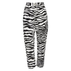 The Attico White Zebra Print Denim Jeans M Waist 28"