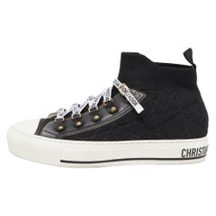 Dior Black Fabric and Rubber Walk'n'Dior High Top Sneakers Size 38