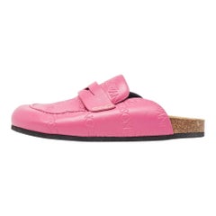 J.W. Anderson Pinke Loafer aus Leder mit Logoprägung Pantoletten Größe 44