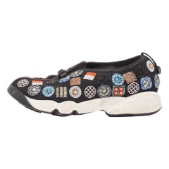 Dior Black Beaded Mesh Fusion Sneakers Size 36.5