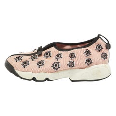 Dior Pink Mesh Embellished Fusion Sneakers Size 37