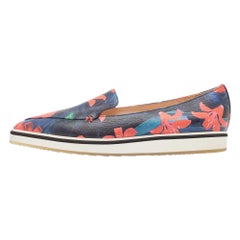 Used Nicholas Kirkwood Multicolor Floral Print Leather Alona Smoking Slipper Size 37