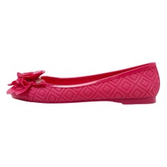 Tory Burch Red Rubber Bow Ballet Flats Size 35