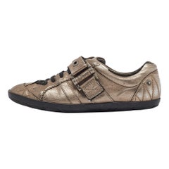 Dior Metallic Vintage Leather Low Top Sneakers Size 36