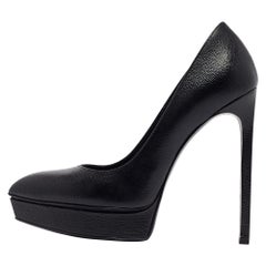 Saint Laurent Black Leather Janis Pumps Size 36