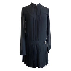Gianni Versace black dress with flounces
