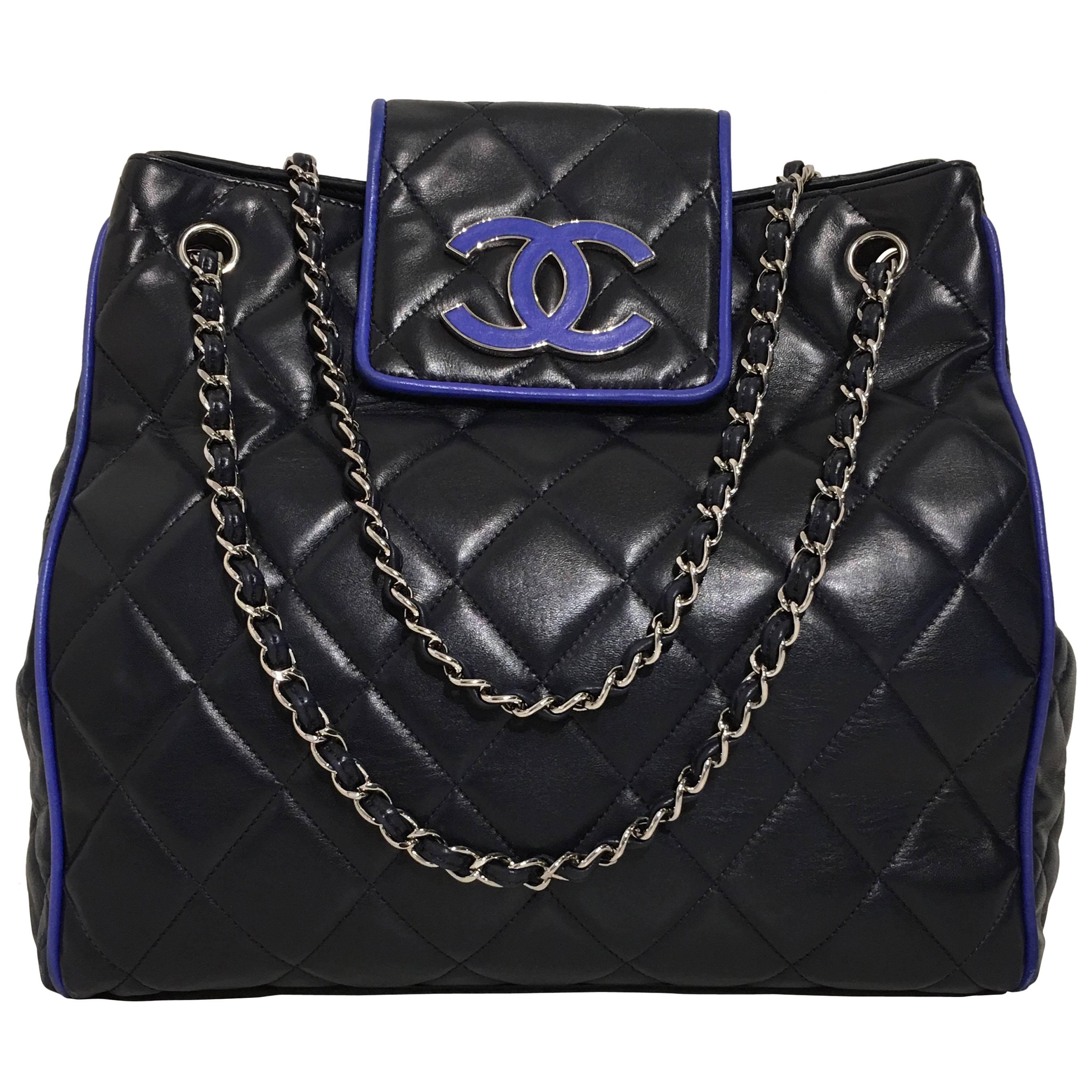 Chanel Navy Quilted Leather Bag