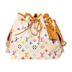 Borsa a Tracolla Louis Vuitton X Takashi Murakami Petit Noe MM Multicolor Bianco