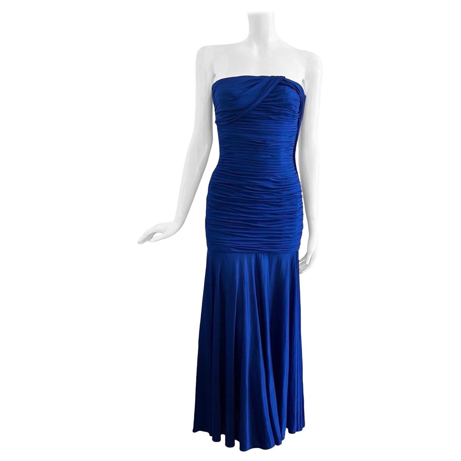 Vestido sin tirantes acanalado de punto Ungaro de los años 80 en venta