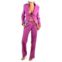 2000S Dolce & Gabbana - Tuta con pantaloni in seta fucsia