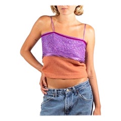 1990S Voyage Purple & Orange Lace Top