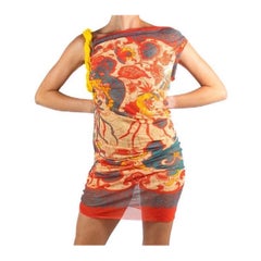 Jean Paul Gaultier Persimmon & Nude Mesh Dress
