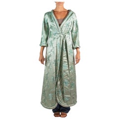 1990S Floral Print & Light Blue Silk Ensemble