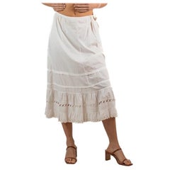 1900S White Organic Cotton Antique Lace Skirt