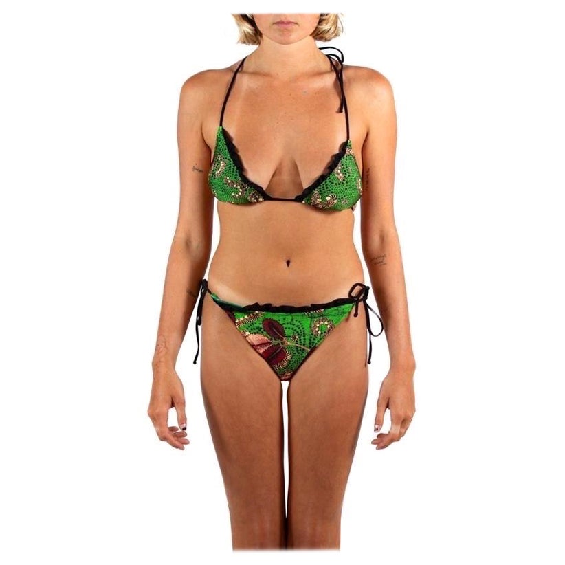 Jean Paul Gaultier Green & Black Swimsuit For Sale